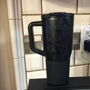 Sleek Black Travel Mug with Handle